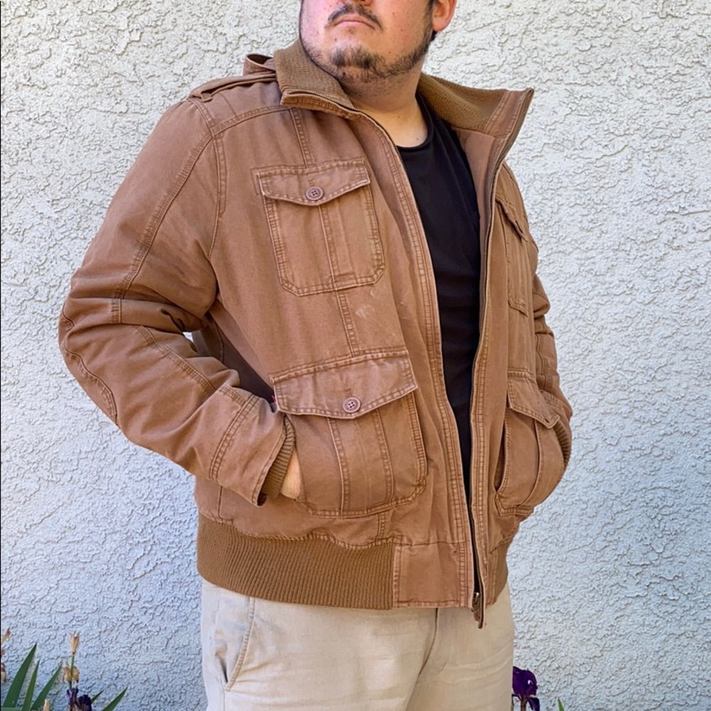 Men’s Vintage Brown Khaki Neutral Tan Levi’s Utility Barn Jacket Coat XXL 2XL 🧥 - Picture 1 of 13